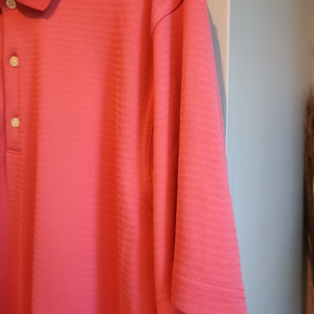 Greg Norman Mens Large Salmon Polo Shirt Short Sleeve Golf Preppy Classic - Picture 9 of 16